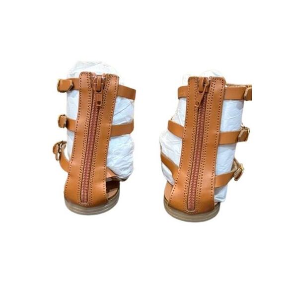 AQUA “Emil” Leather Strappy Gladiator Sandals in Cognac Brown – NWOT – Size 7 - Picture 2 of 9